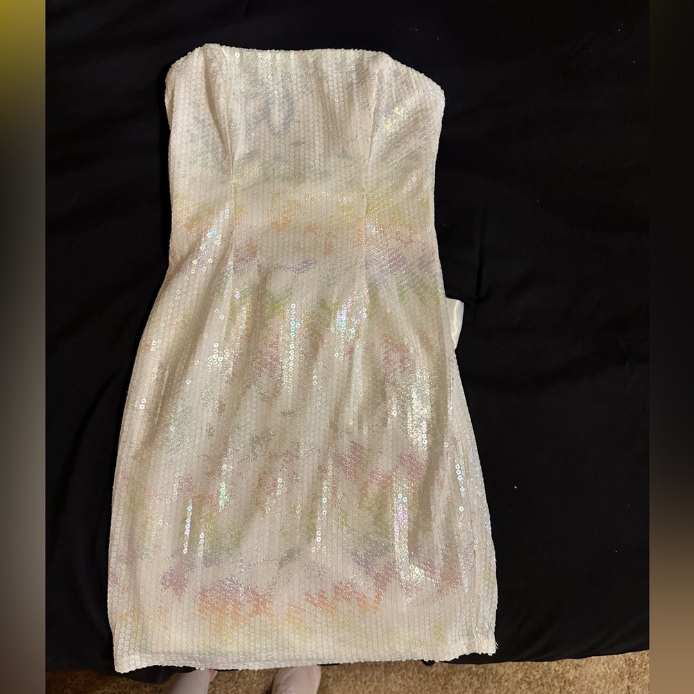 Hello Molly Strapless Sequin Bow Dress